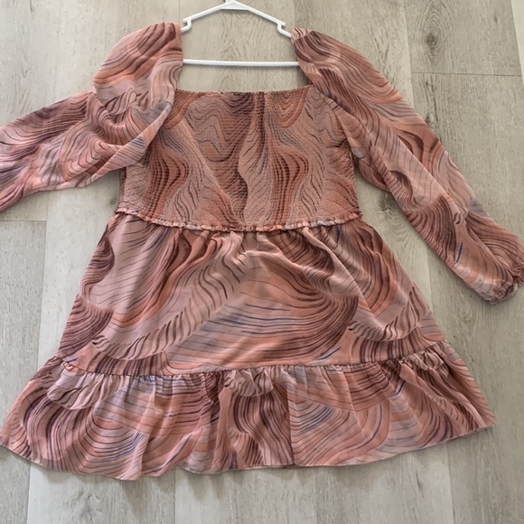 NWOT Wilfred Tempest Dress‎ size 2XL smocked long sleeves mini party pink - Picture 11 of 16